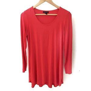 Eileen Fisher long Sleeve Red Jersey Shirt Dress